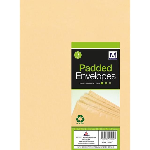 Brown Padded Envelope - D   3 per pack