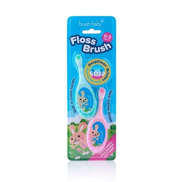 Brush-Baby Flossbrush 0-3 yrs Double Pack   2 per pack