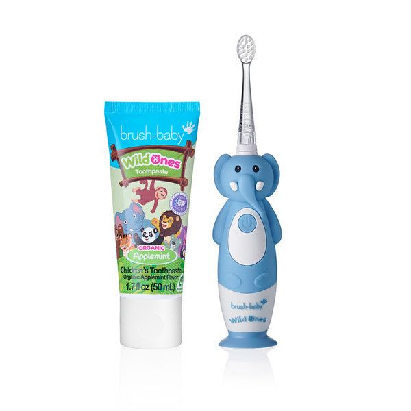 Brush Baby WildOnes-Elephant Toothbrush & Applemint T'paste