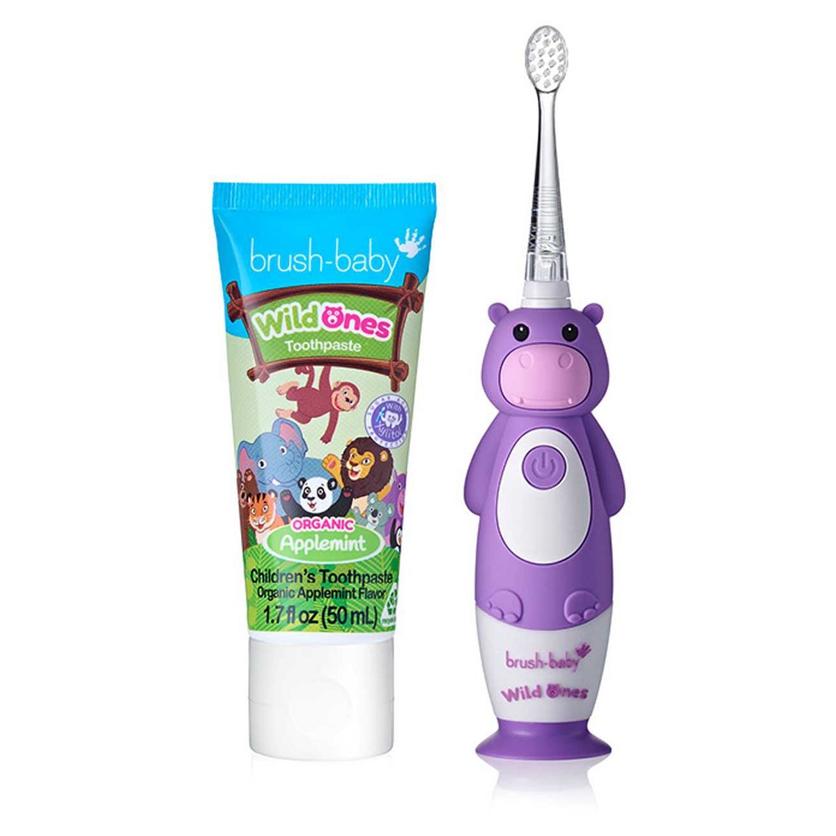 brush-baby WildOnes Hippo Rechargeable Toothbrush &amp;amp; WildOnes Applemint Toothpaste