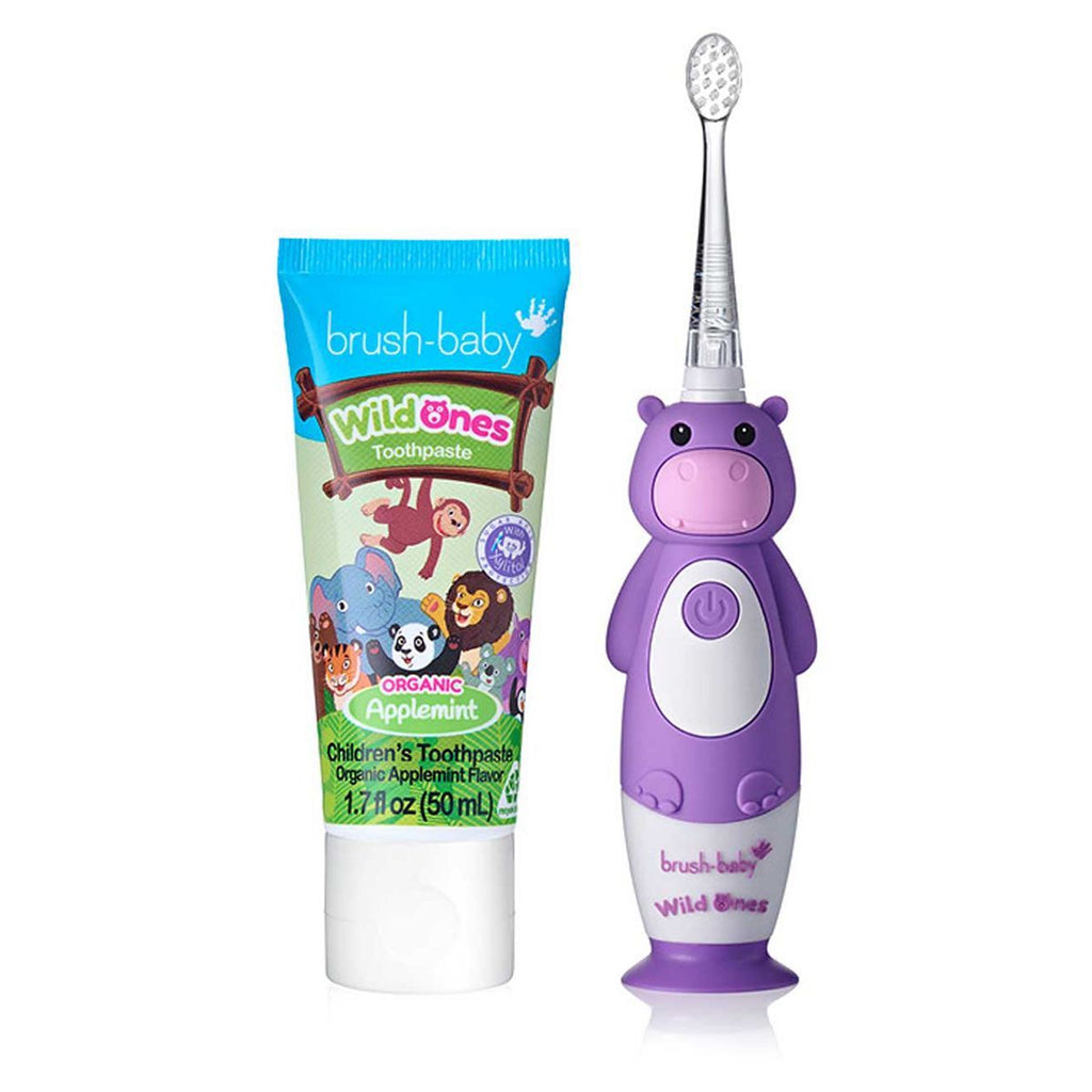 brush-baby WildOnes Hippo Rechargeable Toothbrush & WildOnes Applemint Toothpaste