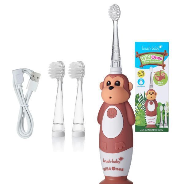 Brush Baby WildOnes&amp;trade; Monkey Kids Rechargeable Toothbrush