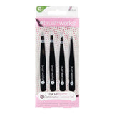 Brushworks HD 4 Piece Combination Tweezer Set - Black