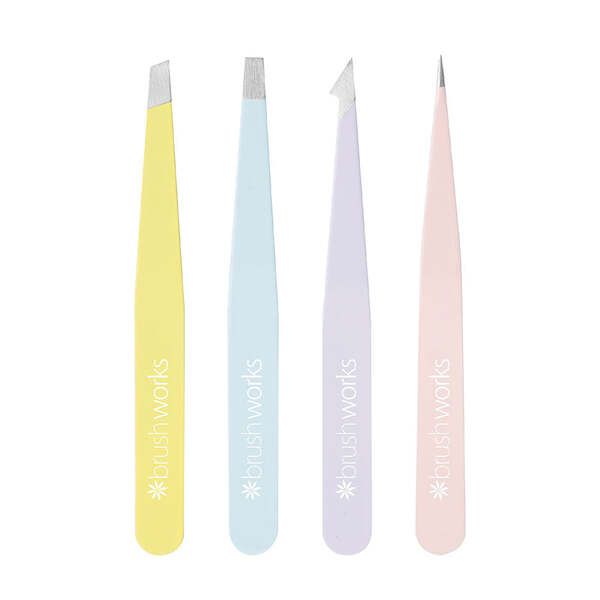 Brushworks HD 4 Piece Combination Tweezer Set - Mixed