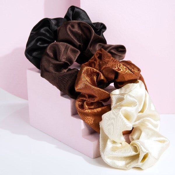 Brushworks Natural Satin Scrunchies