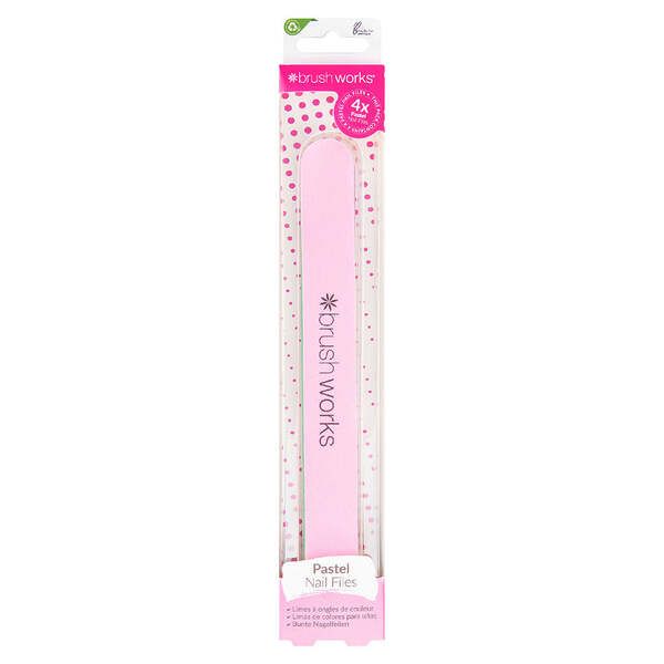 Brushworks Pastel Coloured Nail Files - 4 Pack