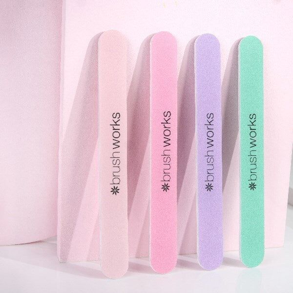 Brushworks Pastel Coloured Nail Files - 4 Pack