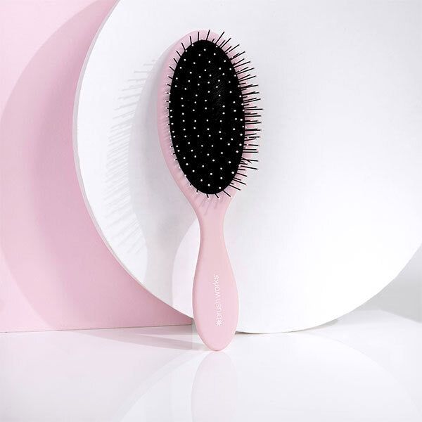 Brushworks Professional Oval Detangling Hair Brush - Pink