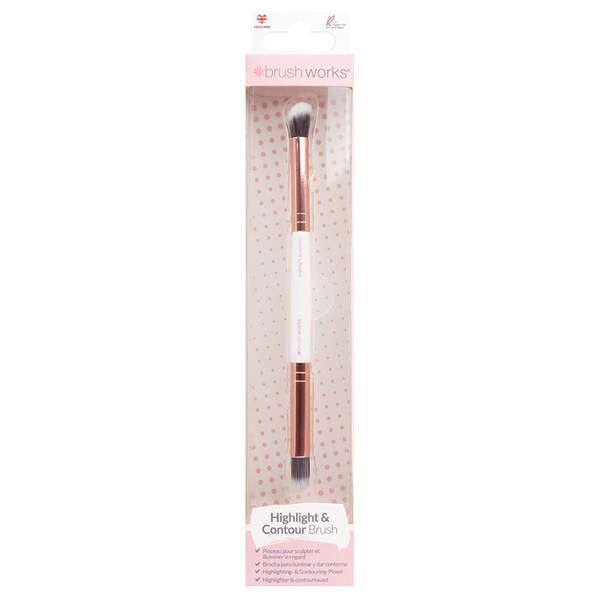 Brushworks White &amp;amp; Gold Highlight and Contour Brush