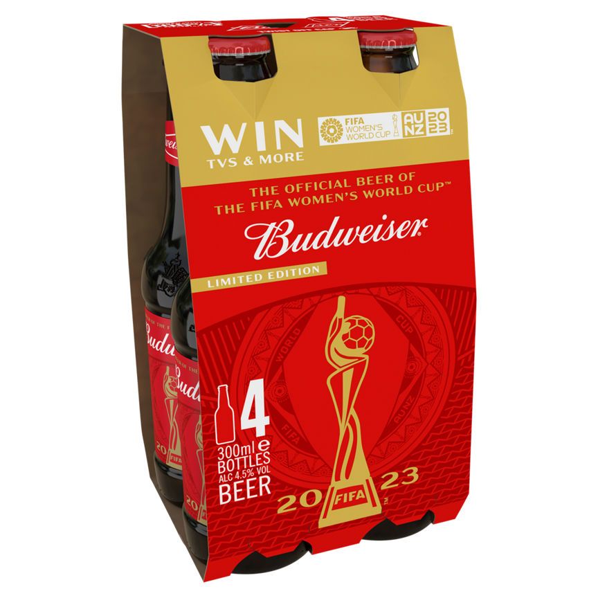 Budweiser Lager Beer Bottles 24 x 300ml