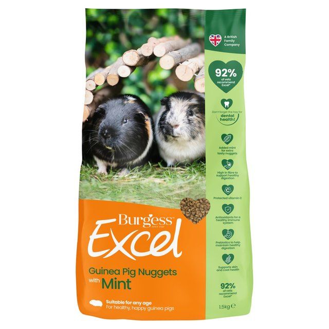 Burgess Excel Guinea Pig Food Nuggets with Mint   1.5kg