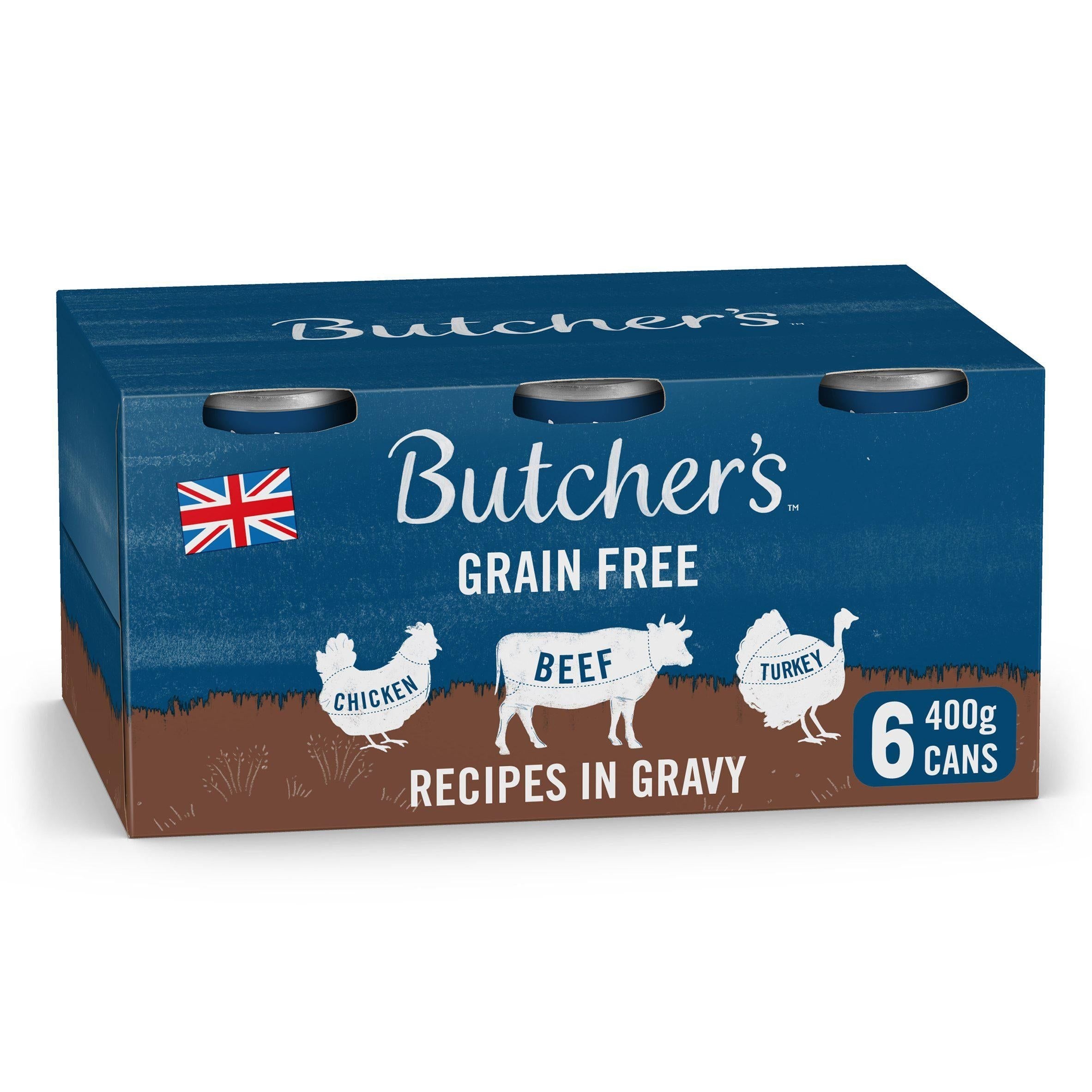 Butcher's Recipes In Gravy Wet Dog Food Tins 6x400g