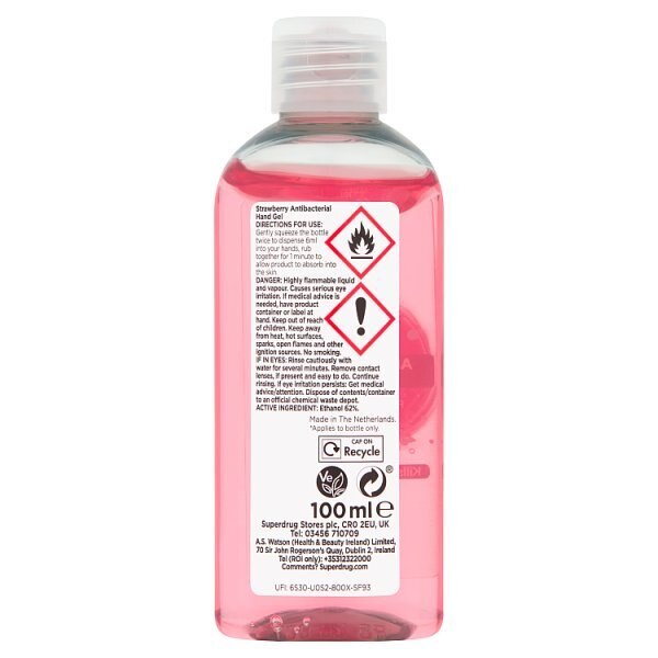 Superdrug Strawberry Sanitizer Hand Gel 100ml