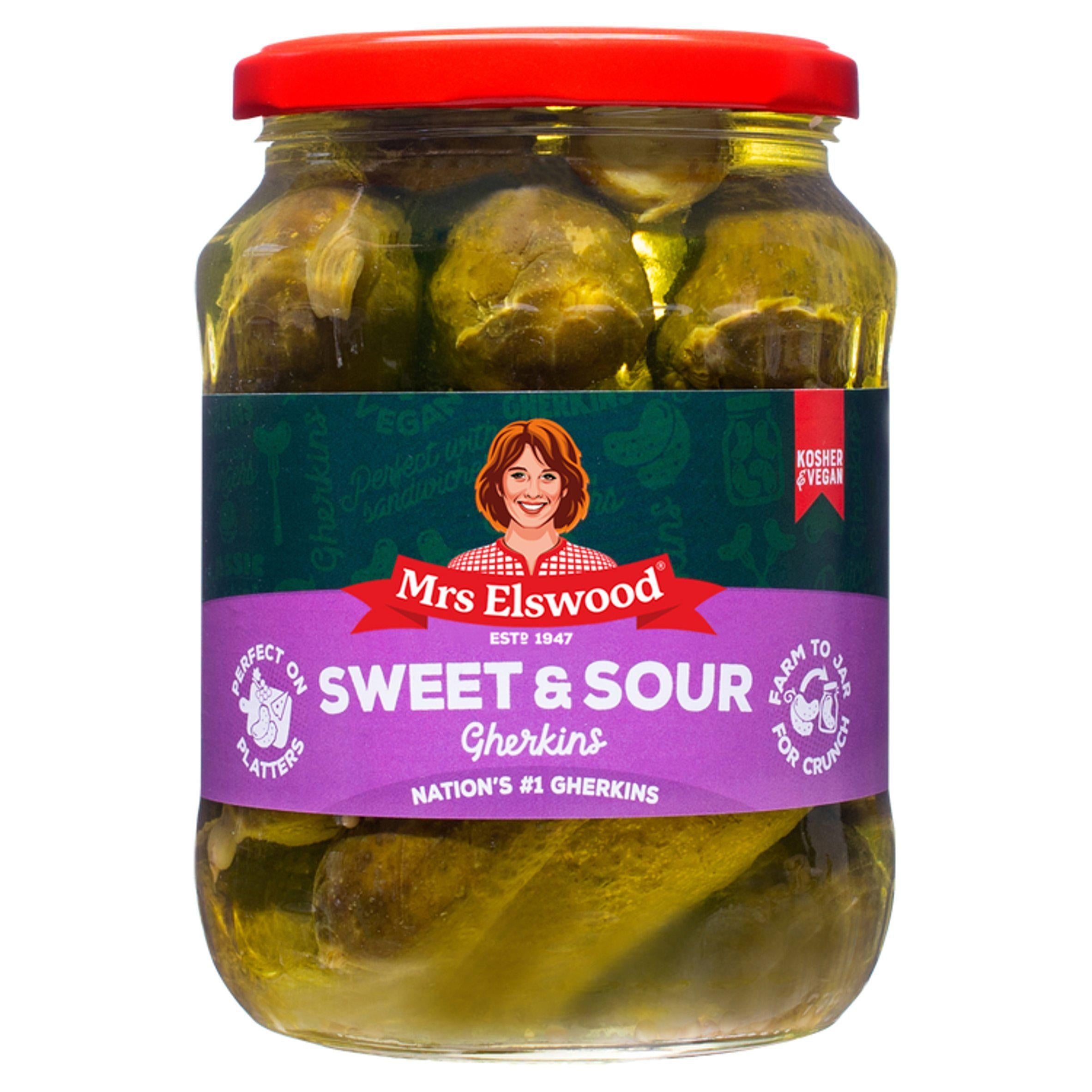 Mrs Elswood Sweet & Sour Cucumbers 670g (360g*) Bigger packs Sainsburys   