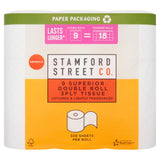 Stamford Street Co. Superior Toilet Tissue Double Rolls 9 Equals 18 Rolls GOODS Sainsburys   