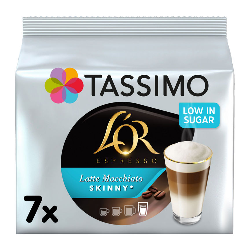 Tassimo L'OR Skinny Latte Macchiato Coffee Pods x 7 GOODS ASDA   