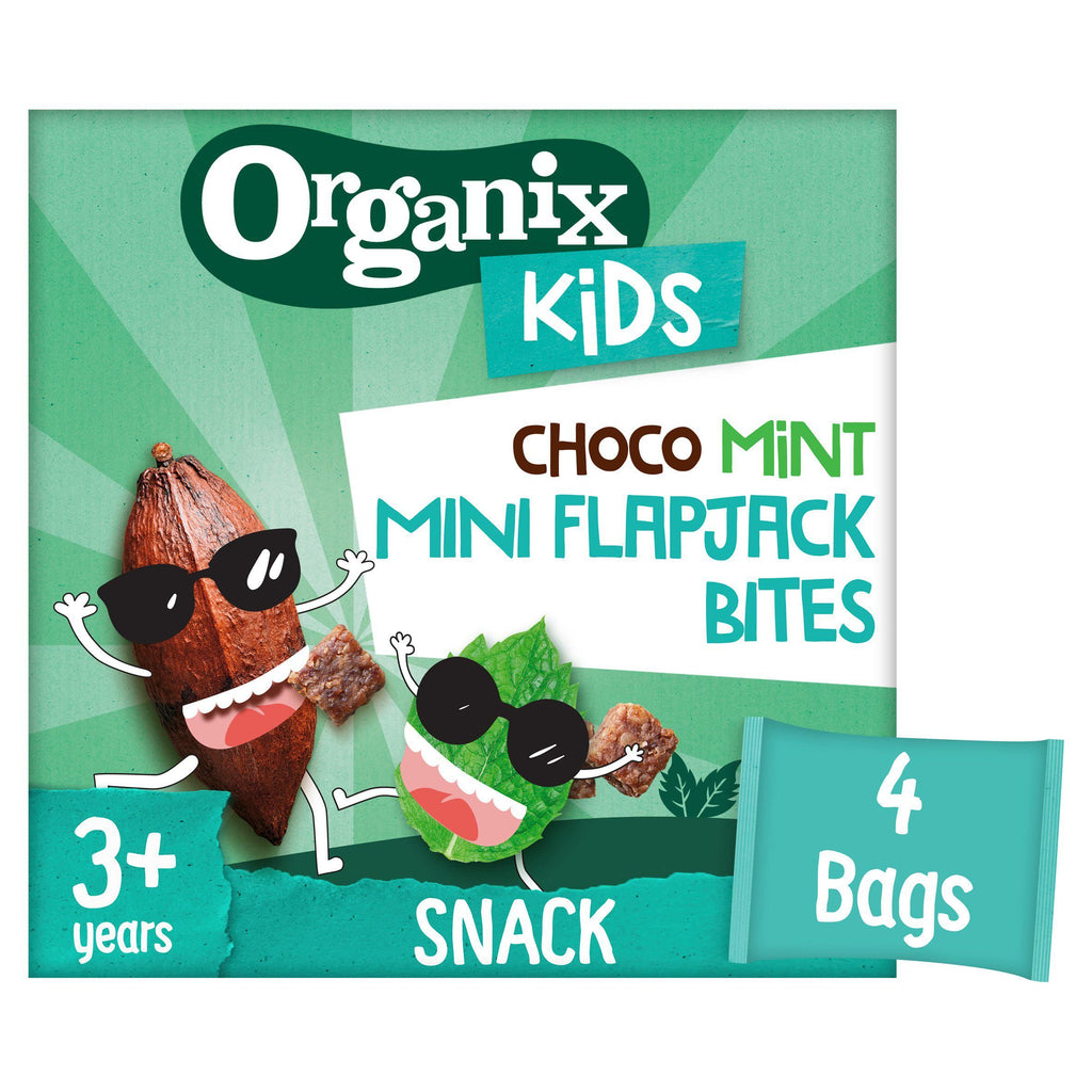 Organix Choco Mint Mini Flapjack Bites Lunchbox Kids Snacks Multipack 3 years+ 4x23g