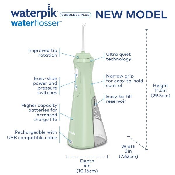 Waterpik Cordles-Wp-498Uk Mint Green GOODS Superdrug   