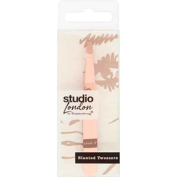 Studio London Slant Tip Rose Gold Tweezer GOODS Superdrug   