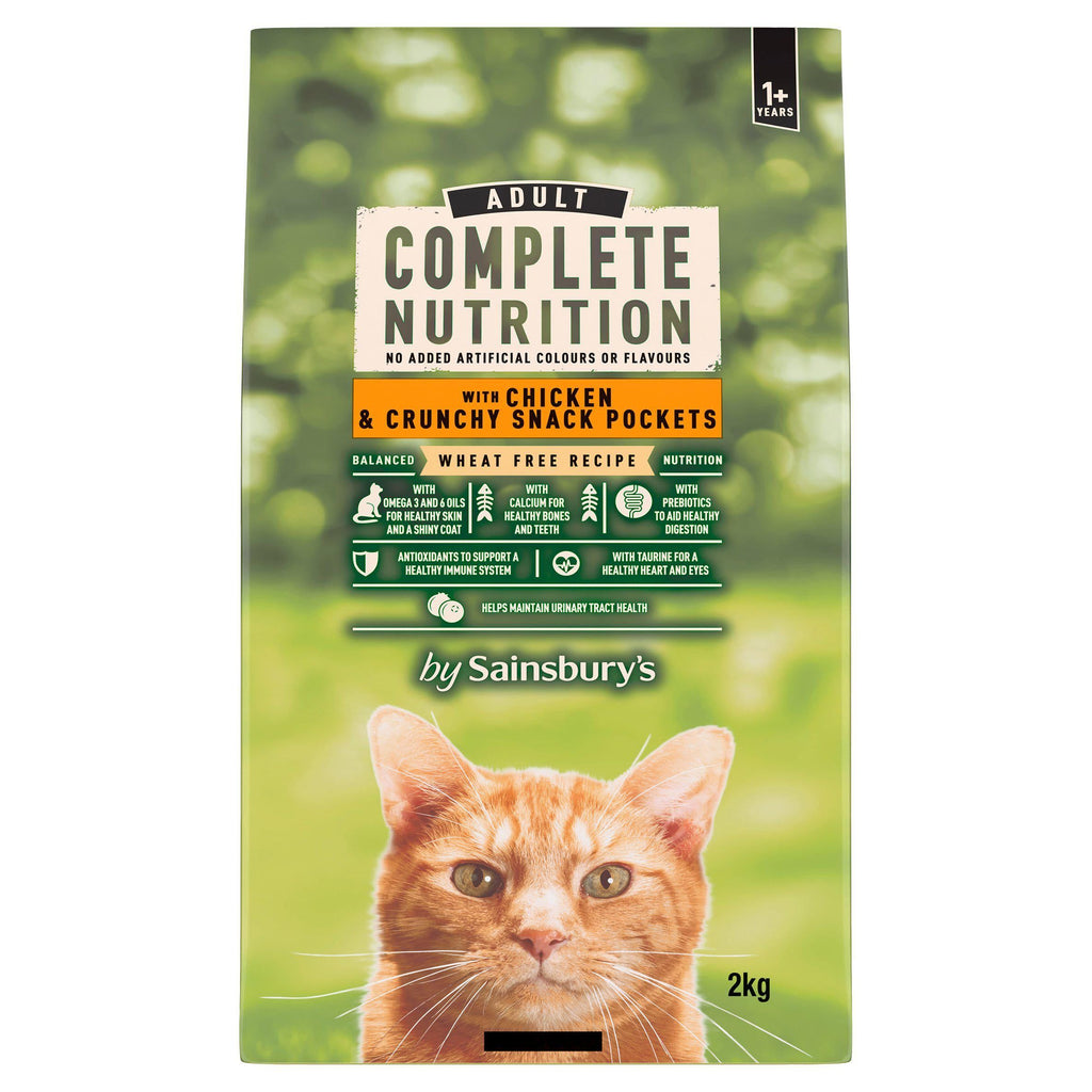 Sainsbury's Complete Nutrition 1+ Adult Cat Food with Chicken & Crunchy Snack Pockets 2kg