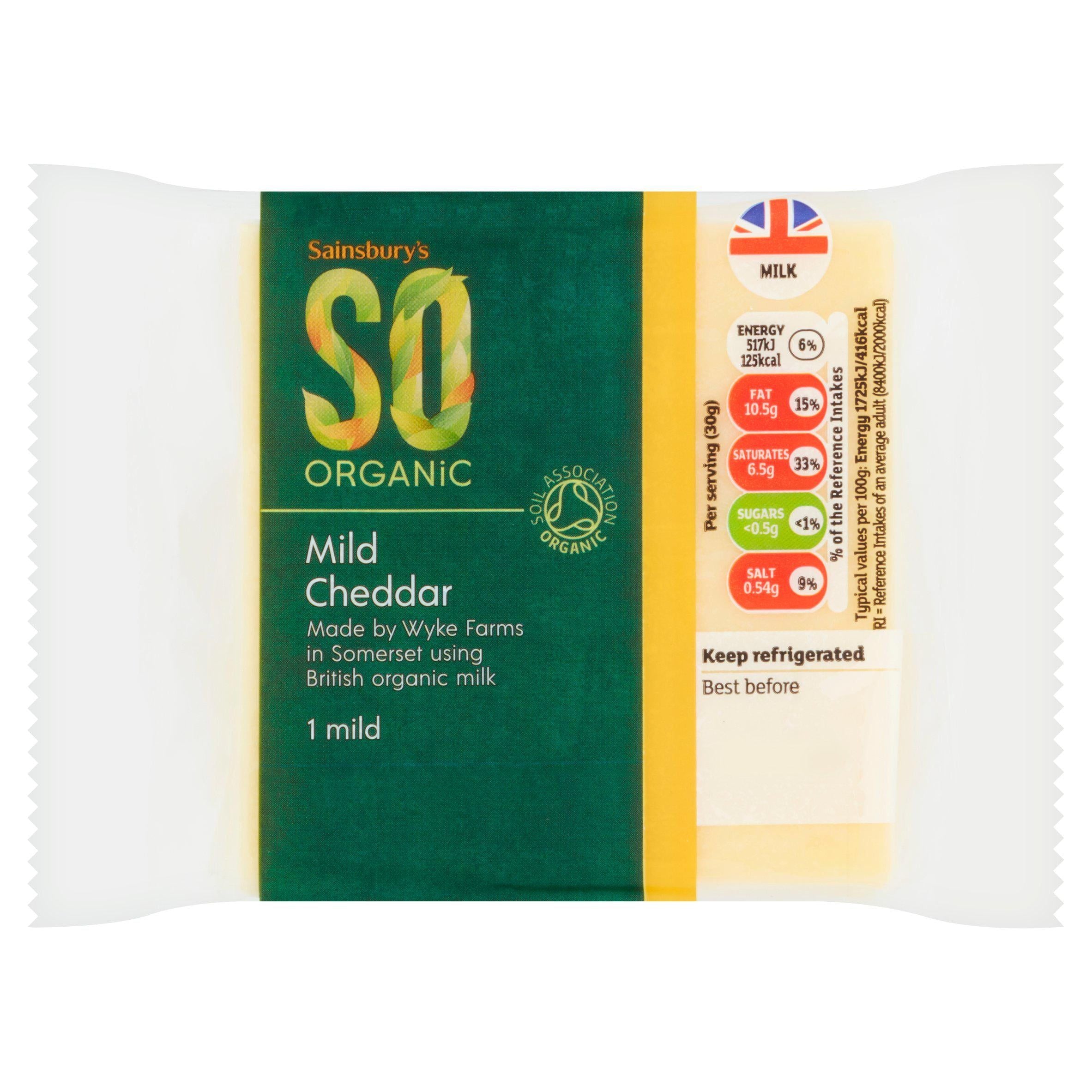 Sainsbury's Mild Cheddar Cheese, SO Organic 270g GOODS Sainsburys   