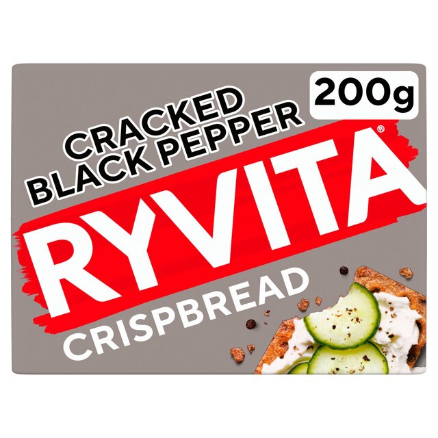 Ryvita Crispbread Cracked Black Pepper Crackers   200g