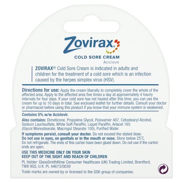 Zovirax Cold Sore Cream 2g GOODS Superdrug   