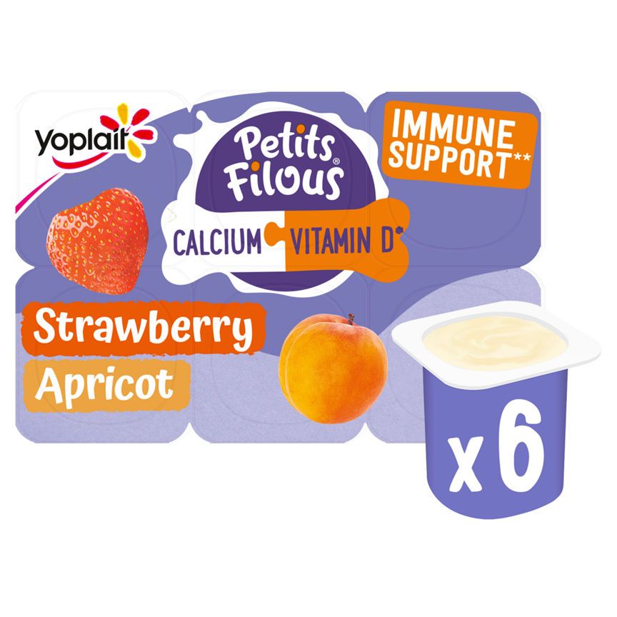 Petits Filous Strawberry and Apricot Fromage Frais 6 x 47g (282g)