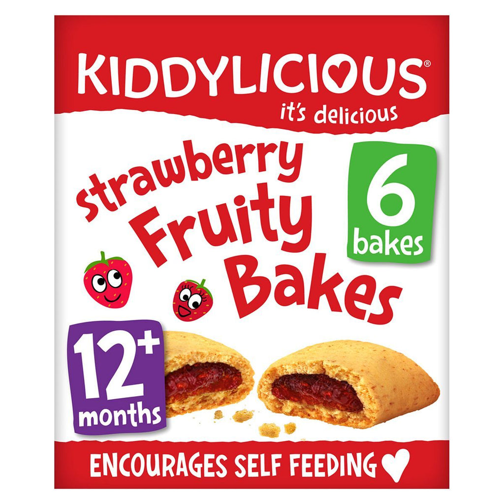 Kiddylicious Fruity Bakes, strawberry, infant snack, 12 months+, multipack, 6x22g