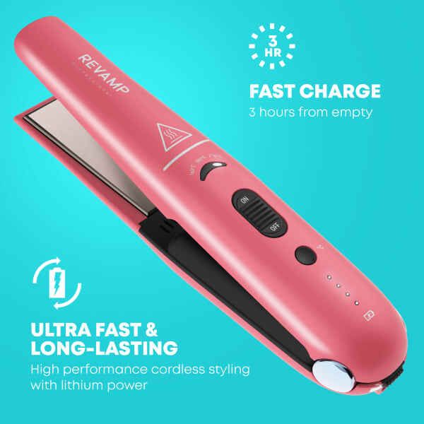 Revamp Progloss Cordless Compact Straightener - Pink Power GOODS Superdrug   