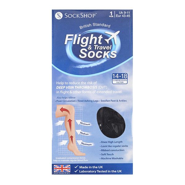 IOMI Mens 80 Denier Knee High Flight Socks for DVT 9-11 UK