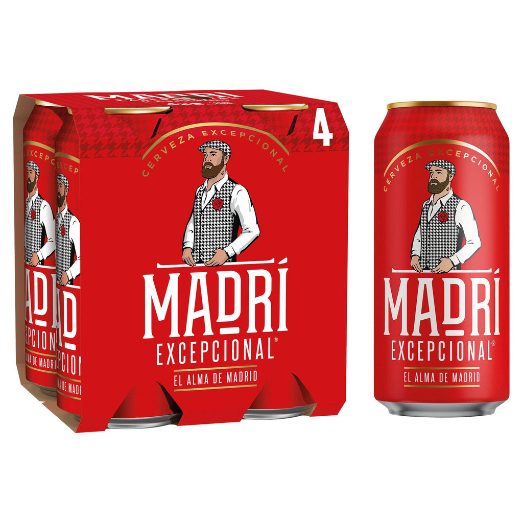 Madri Excepcional Premium Lager Beer Can 4x440ml