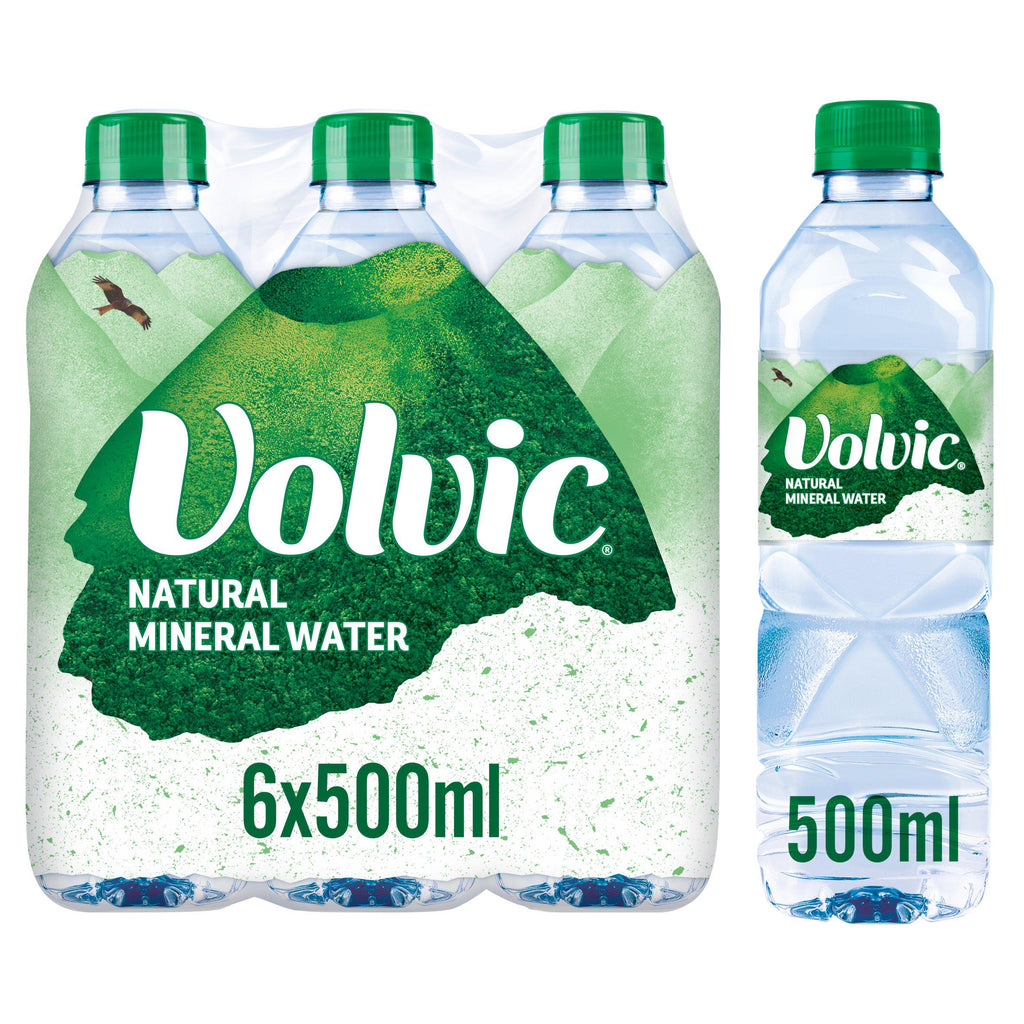 Volvic Natural Bottled Mineral Still Water 6x500ml