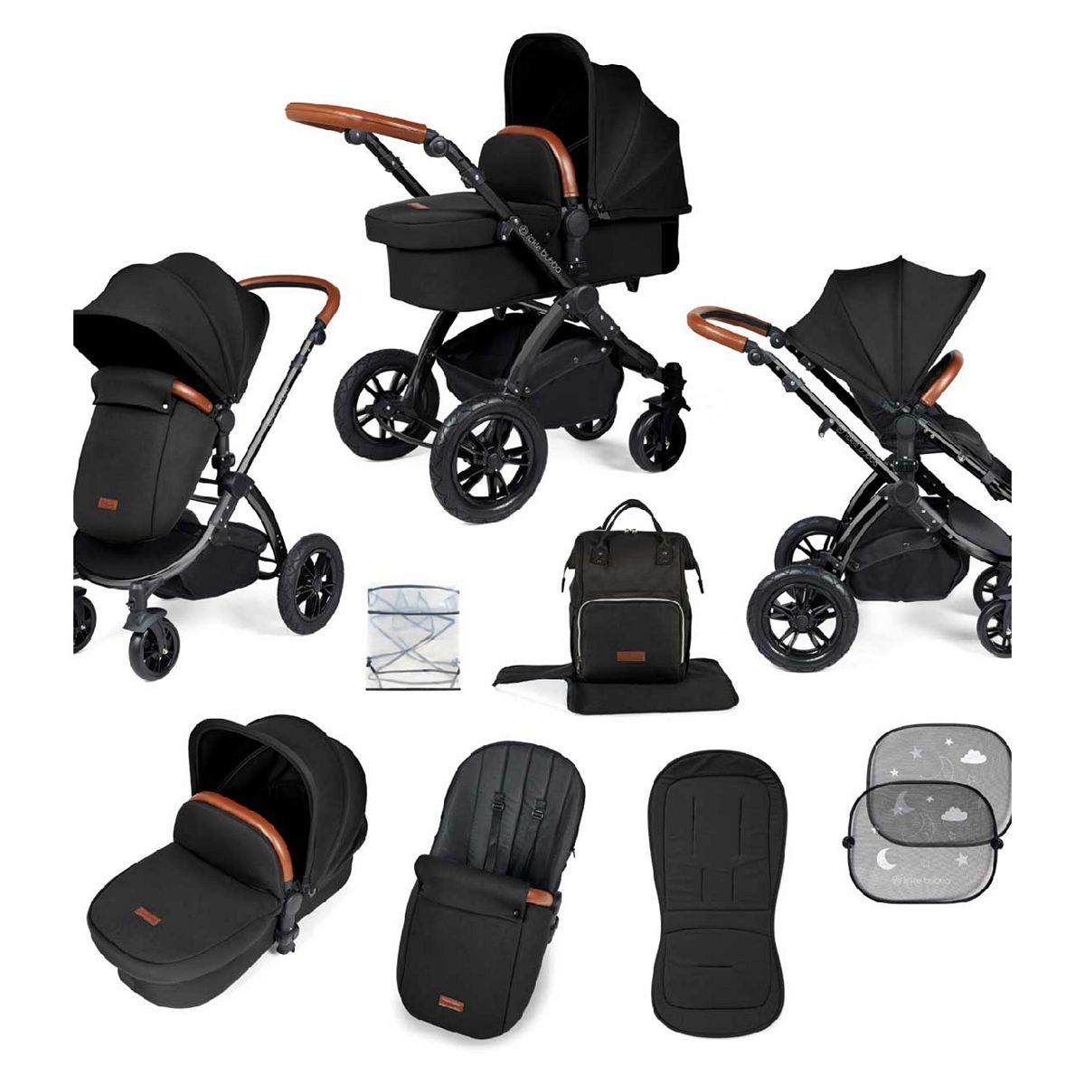 Ickle Bubba Stomp Luxe 2in1 Pushchair Black/Midnight/Tan/ Pack Size 1