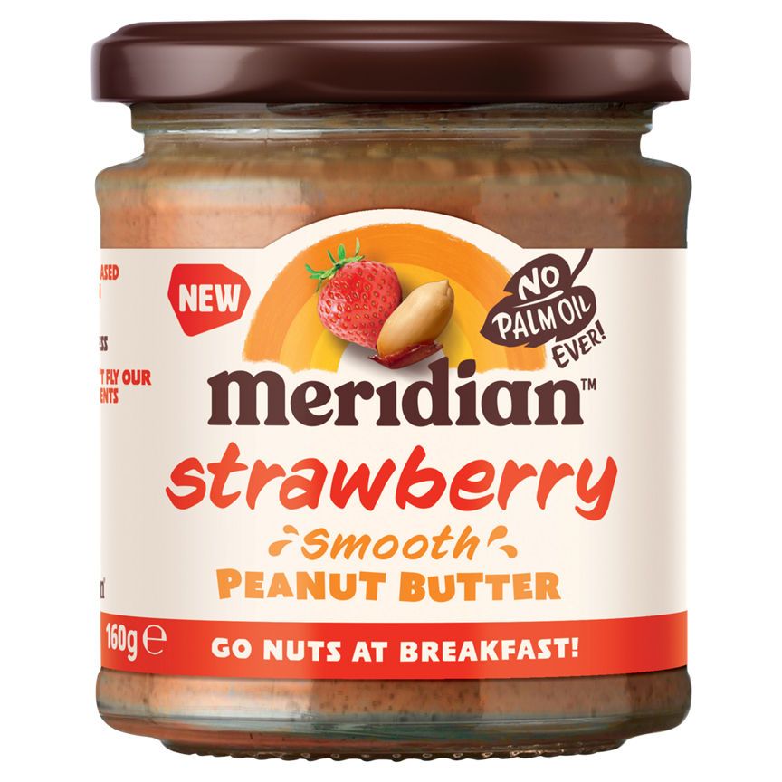 Meridian Strawberry Smooth Peanut Butter 160g