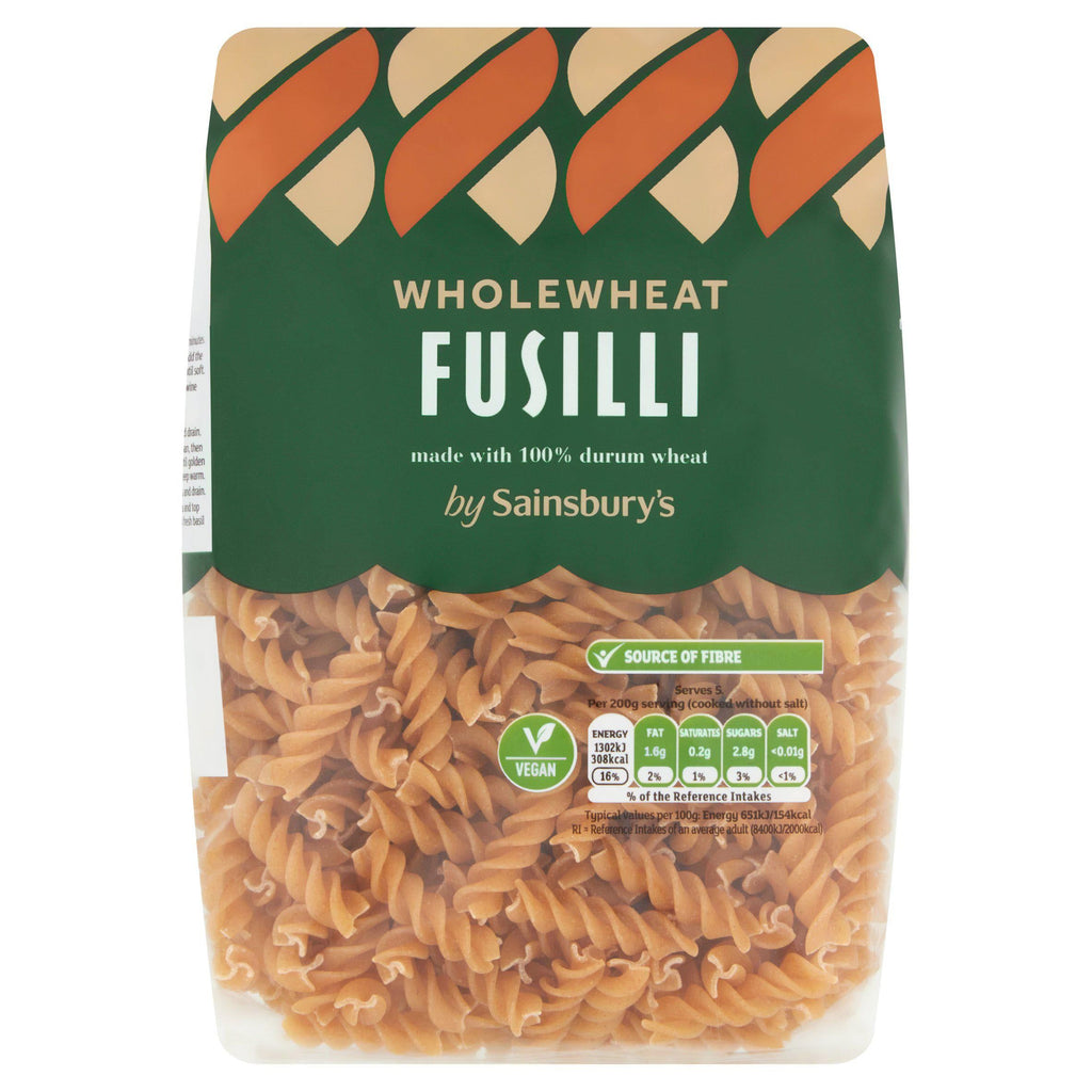 Sainsbury's Wholewheat Fusilli Pasta 500g