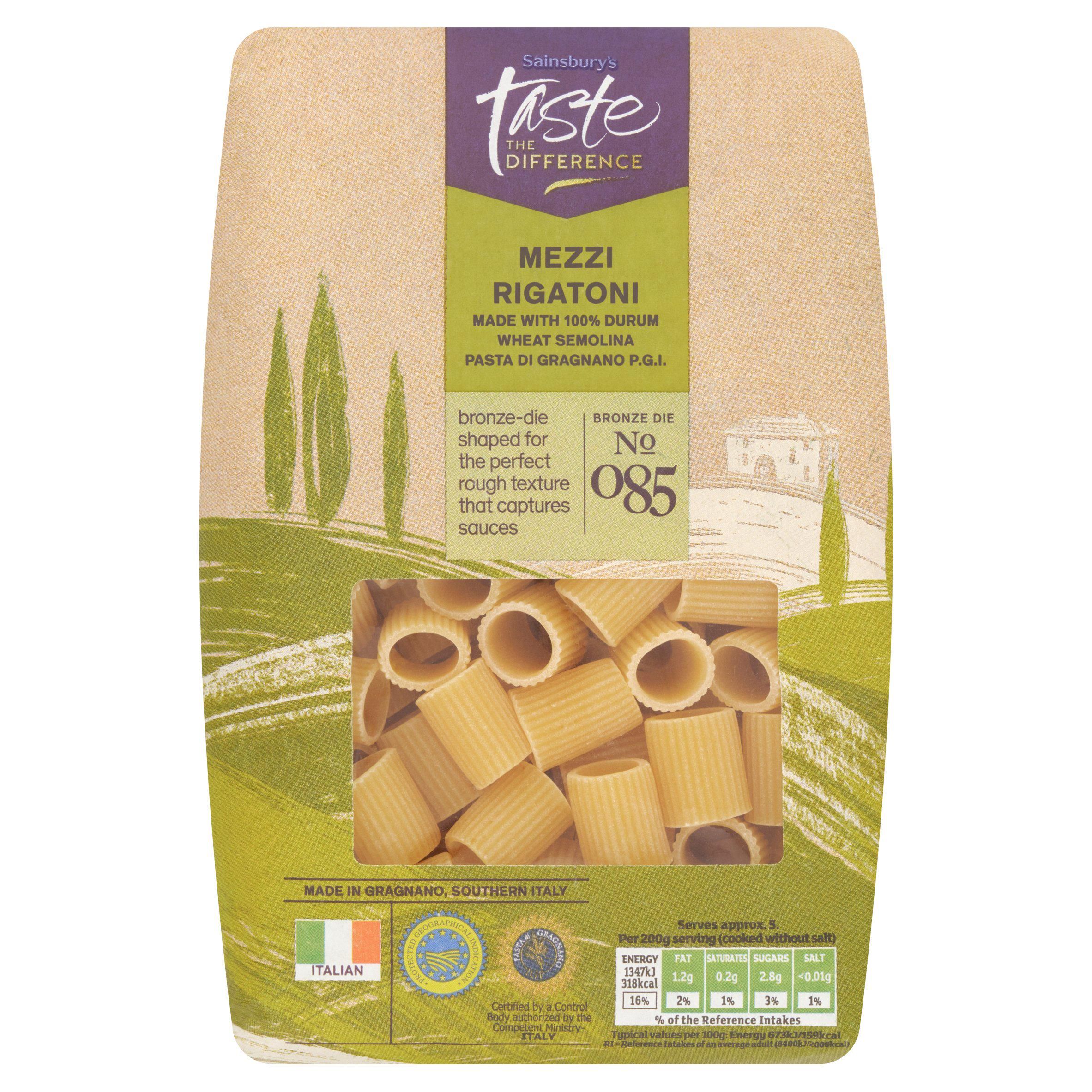 Sainsbury's Mezzi Rigatoni Pasta, Taste the Difference 500g Pasta Sainsburys   