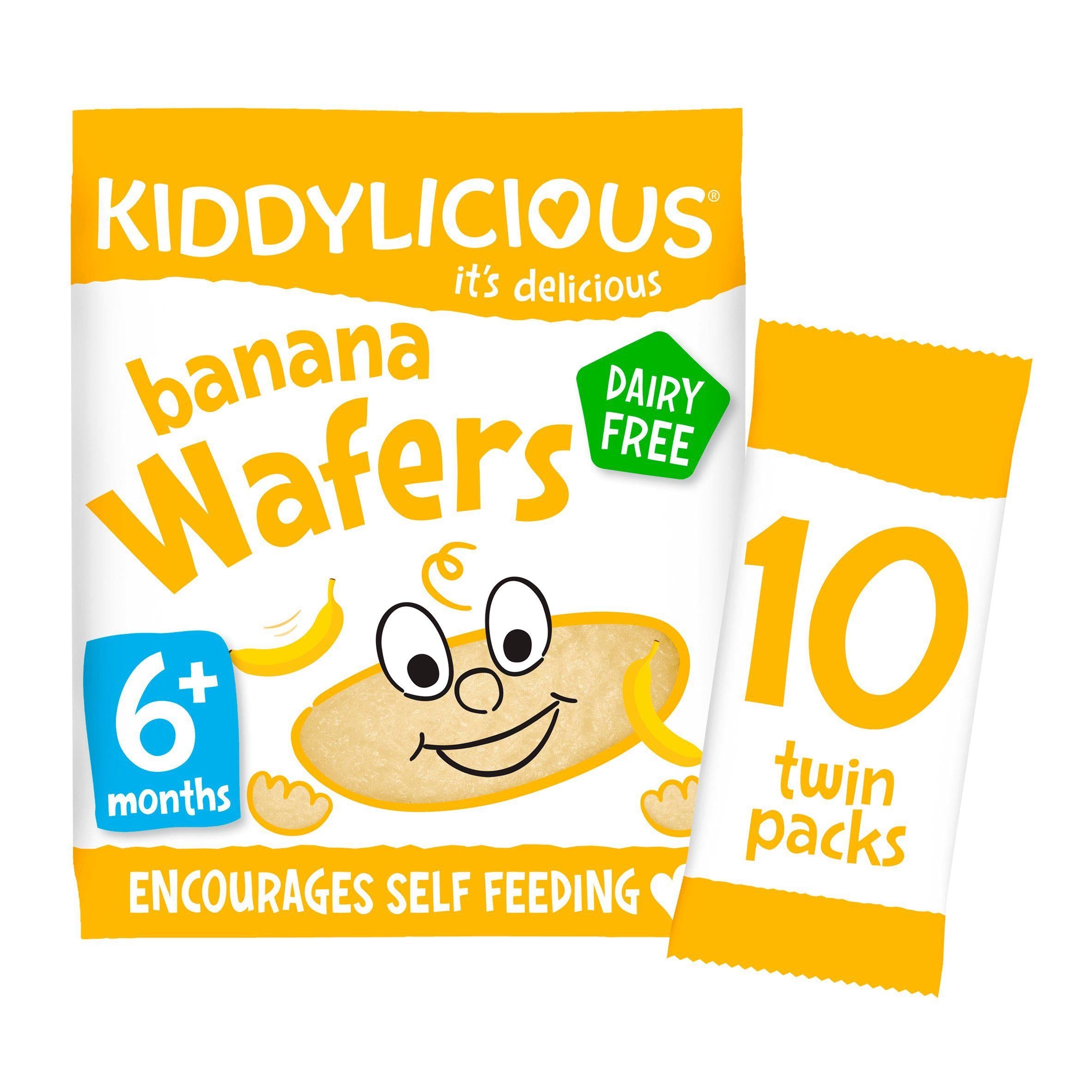 Kiddylicious Banana Maxi Wafers Baby Snacks 10x4g big packs Sainsburys   