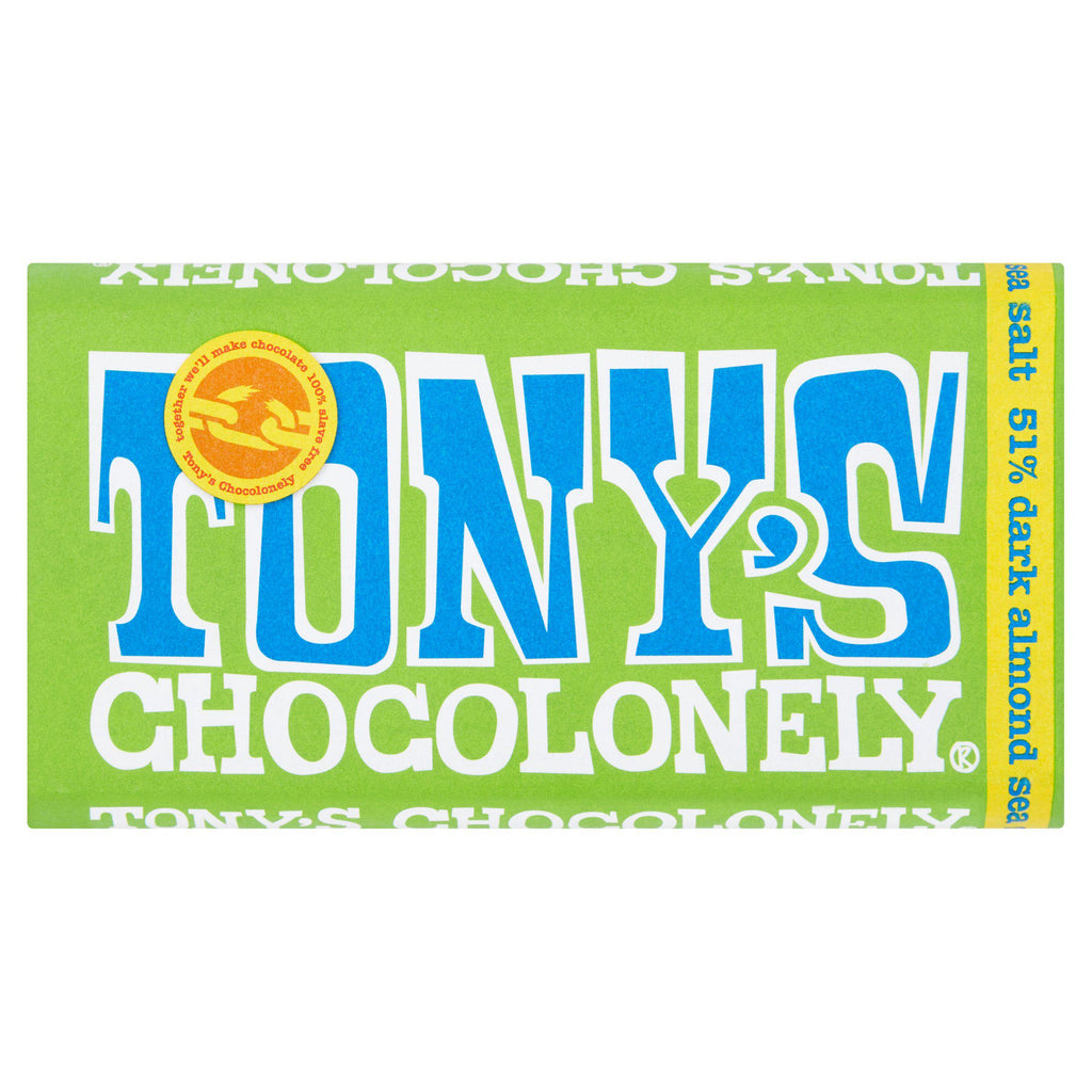 Tony's Chocolonely Dark Chocolate Almond Sea Salt 51% 180g