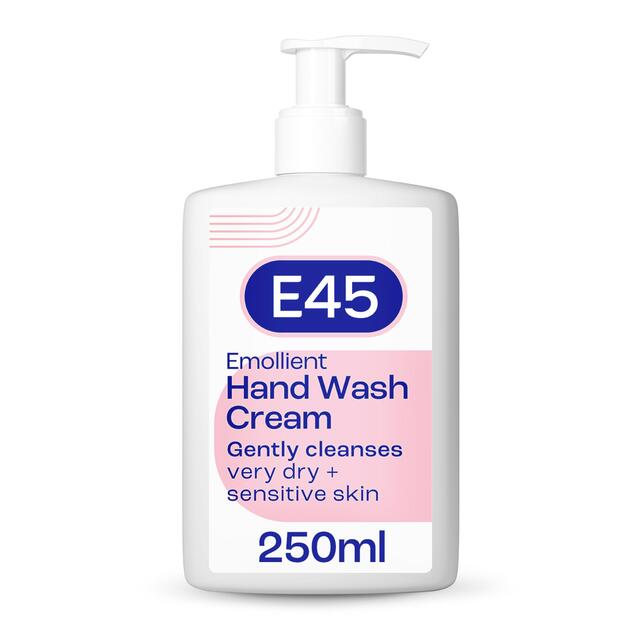 E45 Emollient Wash Cream gentle cleansing for very dry skin Pump   250ml - McGrocer