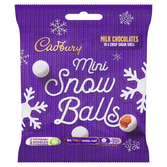 Cadbury Chocolate Mini Snowballs Bag   80g