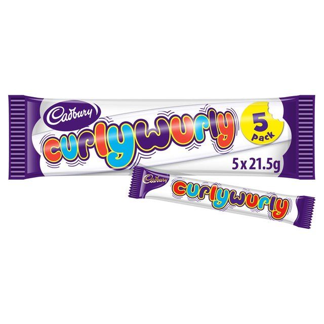 Cadbury Curly Wurly Chocolate Bar Multipack   5 x 21.5g