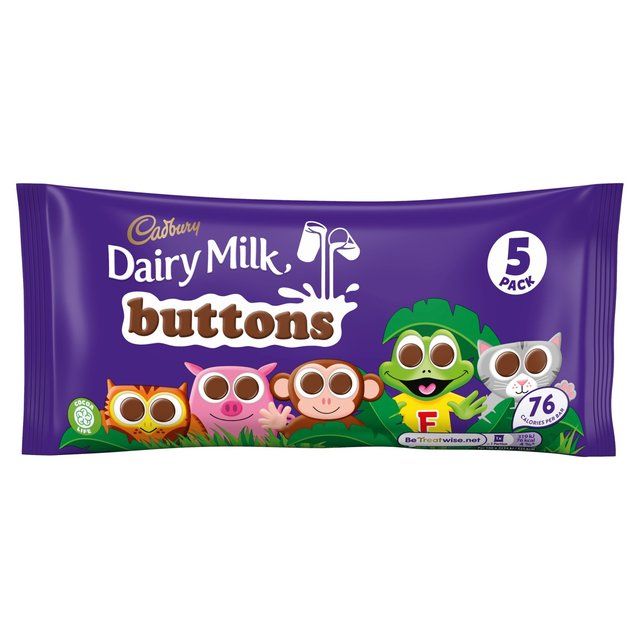 Cadbury Dairy Milk Chocolate Buttons Treatsize Bags   5 x 14g