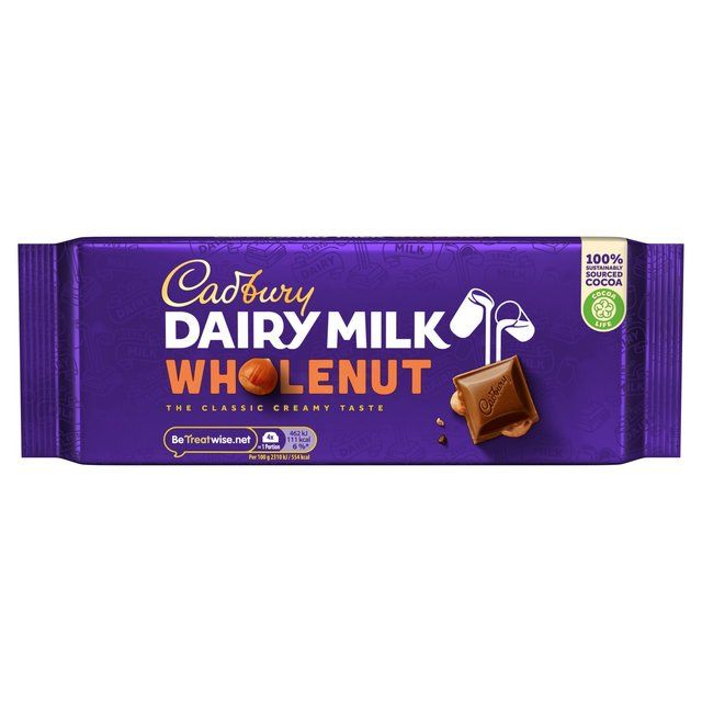 Cadbury Dairy Milk Whole Nut Chocolate Bar   180g