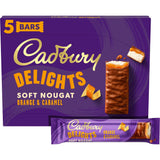 Cadbury Delights Orange Caramel Chocolate Nougat Bar Pack x5 110g