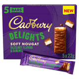 Cadbury Delights Soft Nougat Hazelnut Flavour &amp;amp; Caramel Bars 5 x 22g (110g)