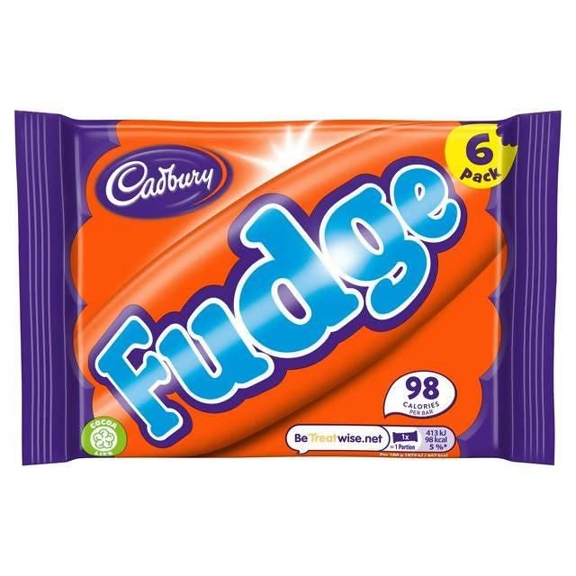 Cadbury Fudge Chocolate Bar Multipack 6pk 132g