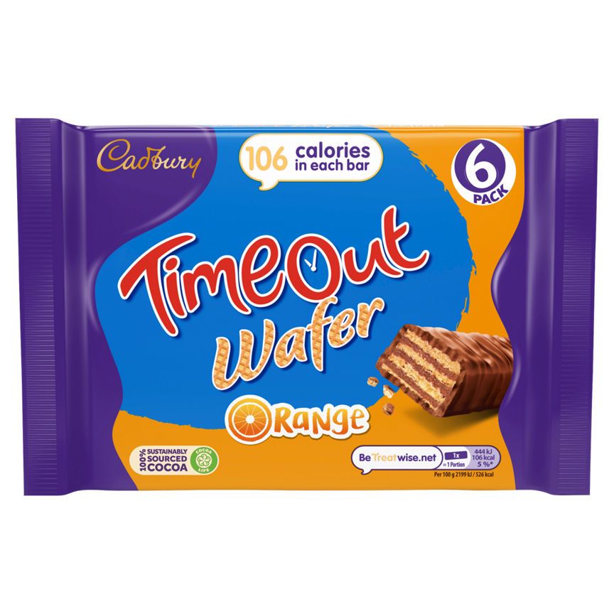 Cadbury Timeout Wafer Orange 6x