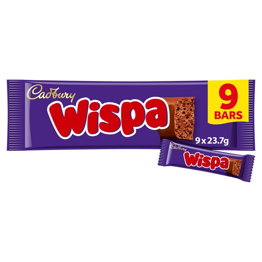 Cadbury Wispa Chocolate Bars 9 Pack