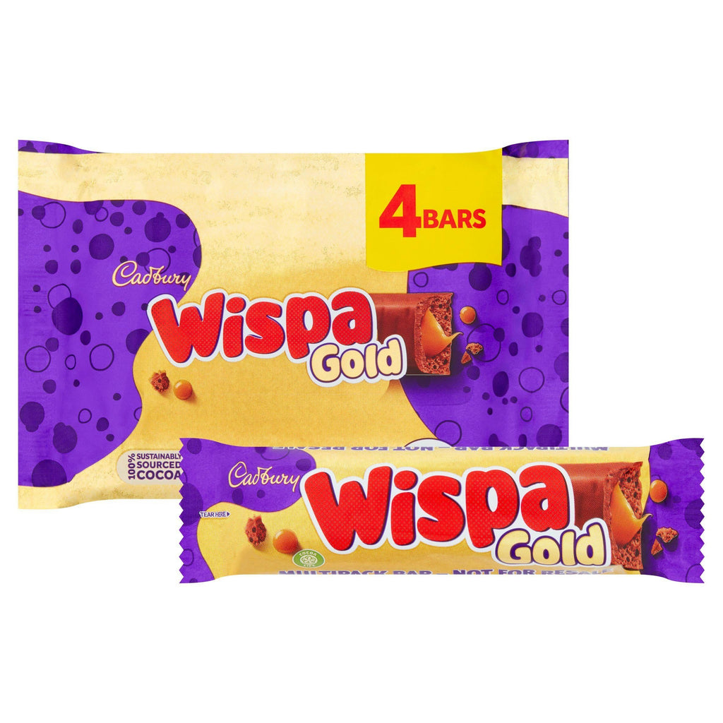 Cadbury Wispa Gold Chocolate Bar Multipack x4 153.2g